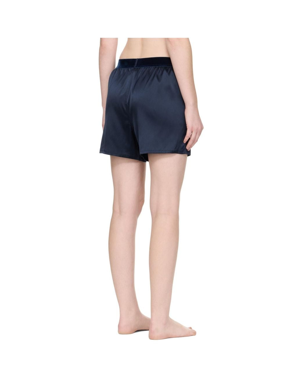 Tom Ford Blue Stretch Silk Satin Boxer Shorts