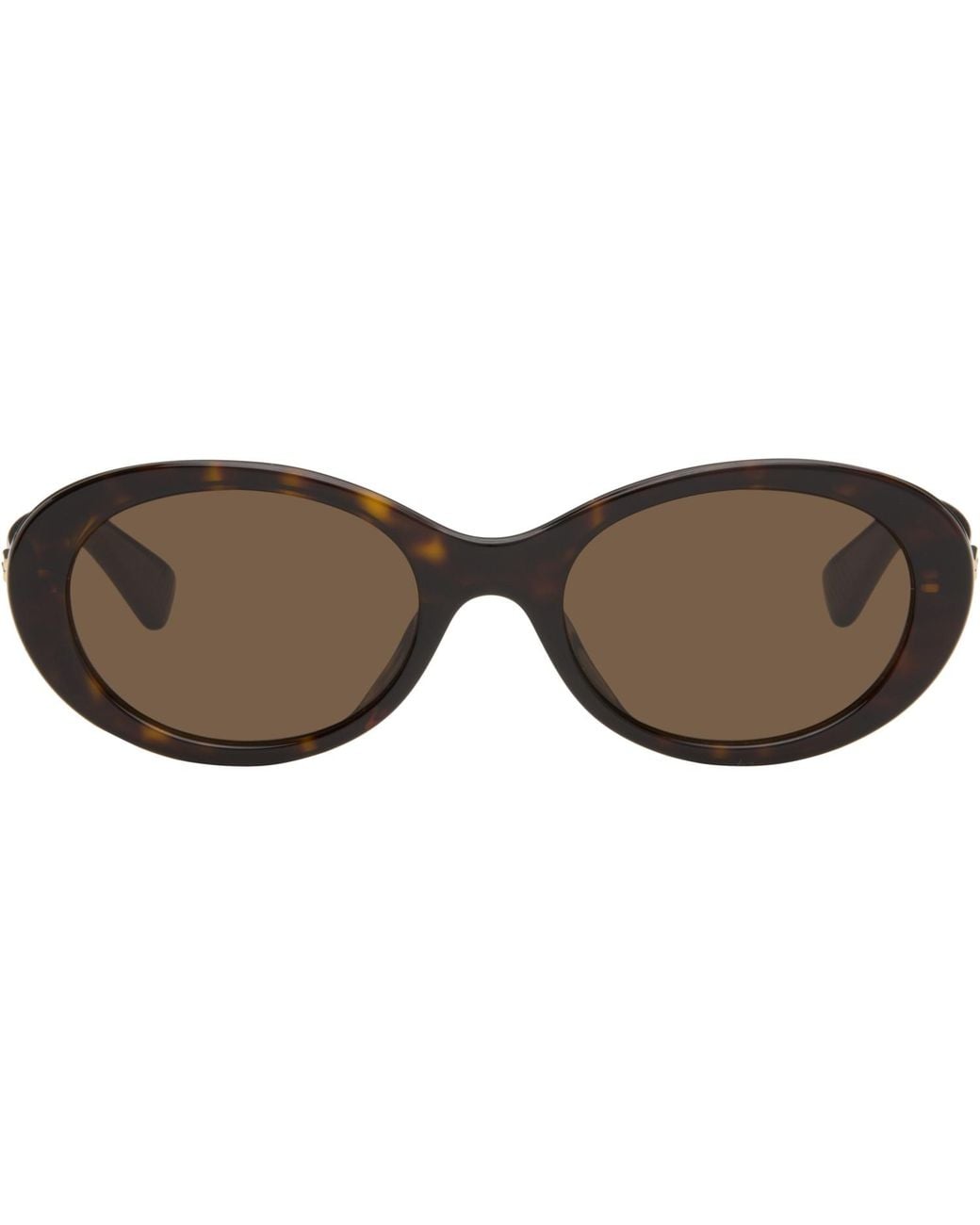 Bottega Veneta Black Slim Ribbon Oval Sunglasses