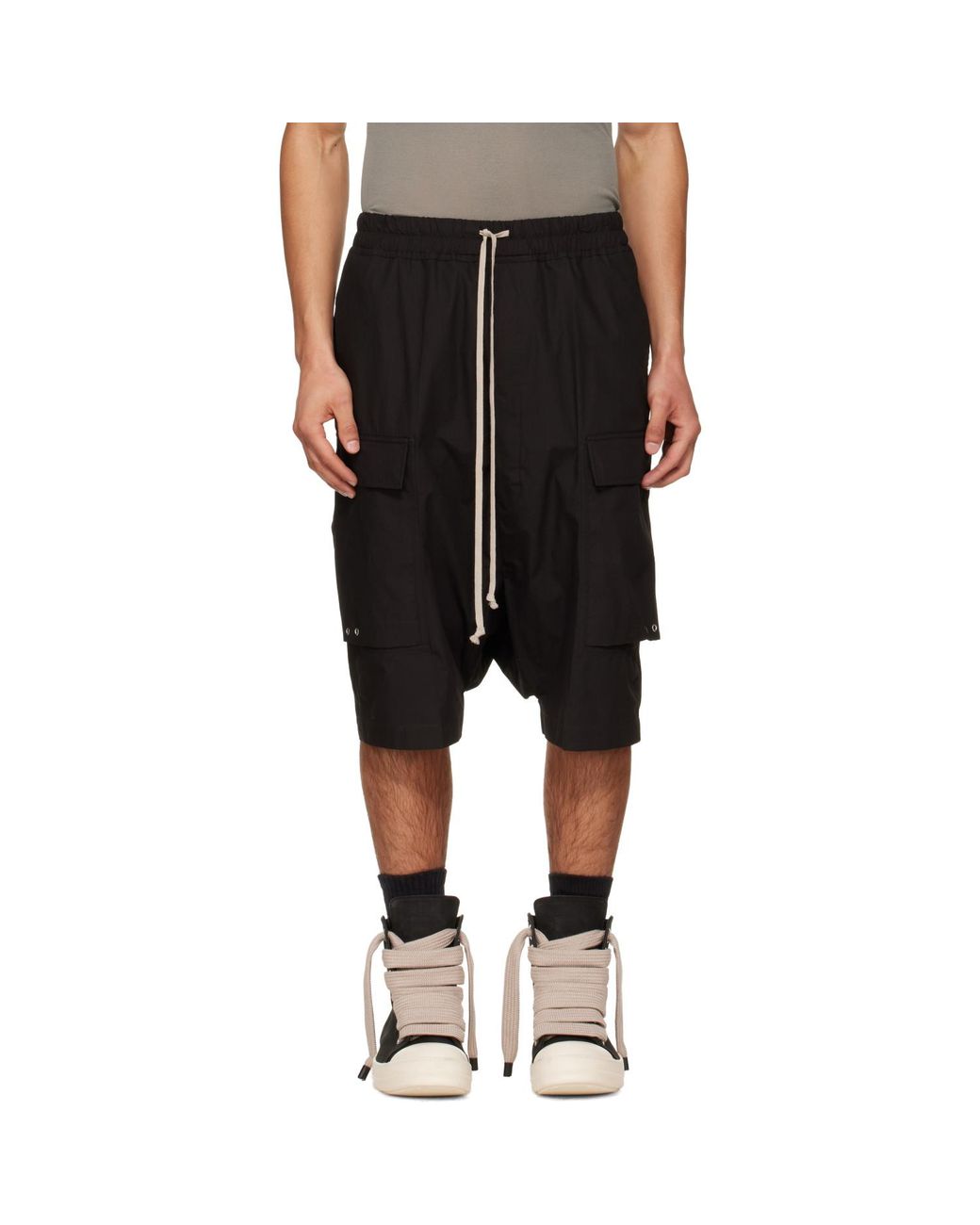 Rick Owens Black Temple Pods Cargo Shorts for men