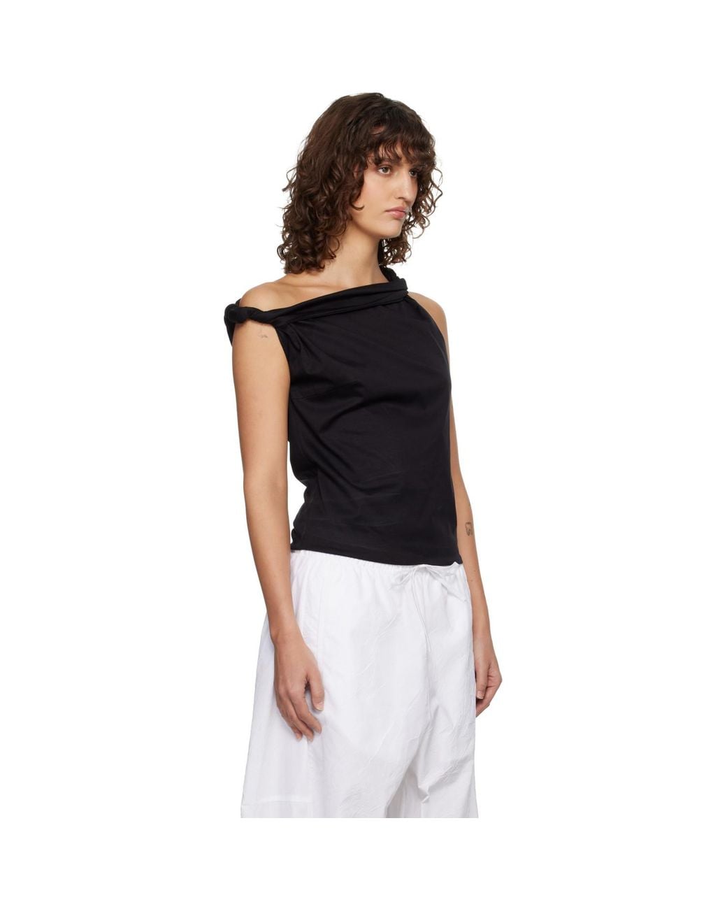 Rohe Black Sculptural Cotton Silk Top
