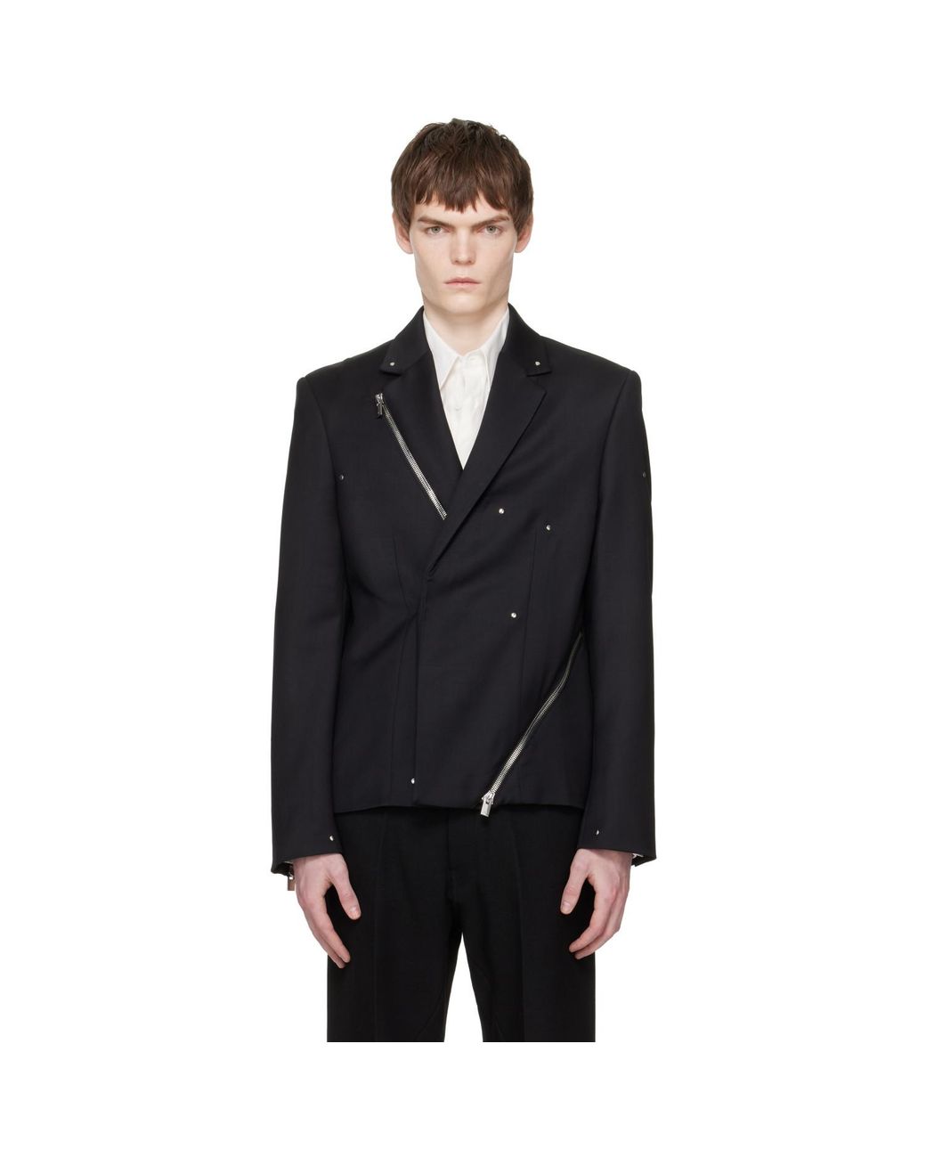 HELIOT EMIL Black Lucent Tailored Jacket for men