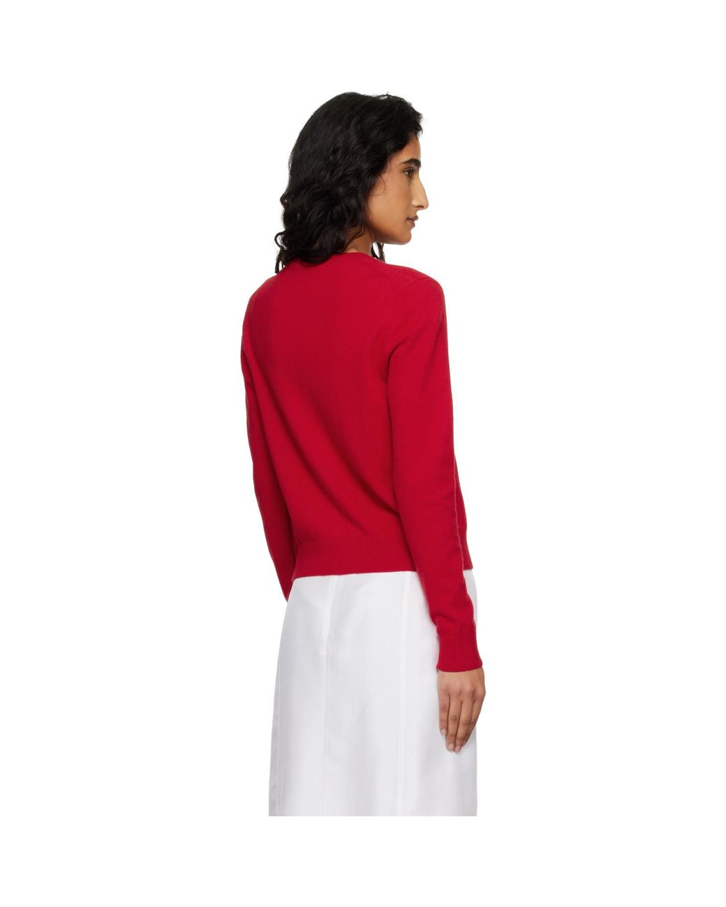 DUNST Red Essential Crewneck Knit Cardigan