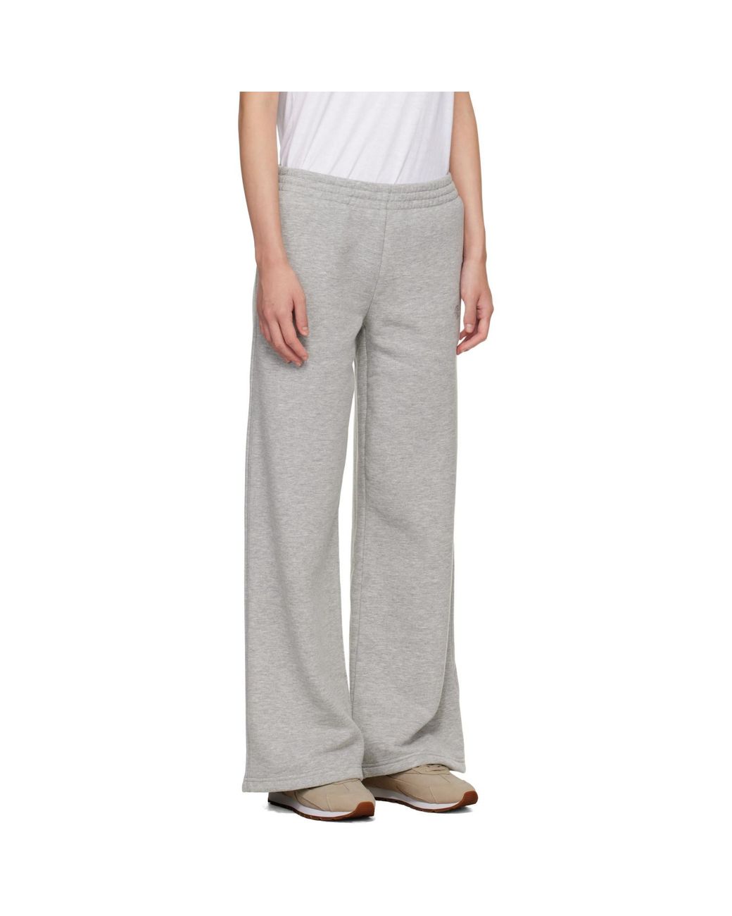 Anine Bing White Kacey Monogram Sweatpants