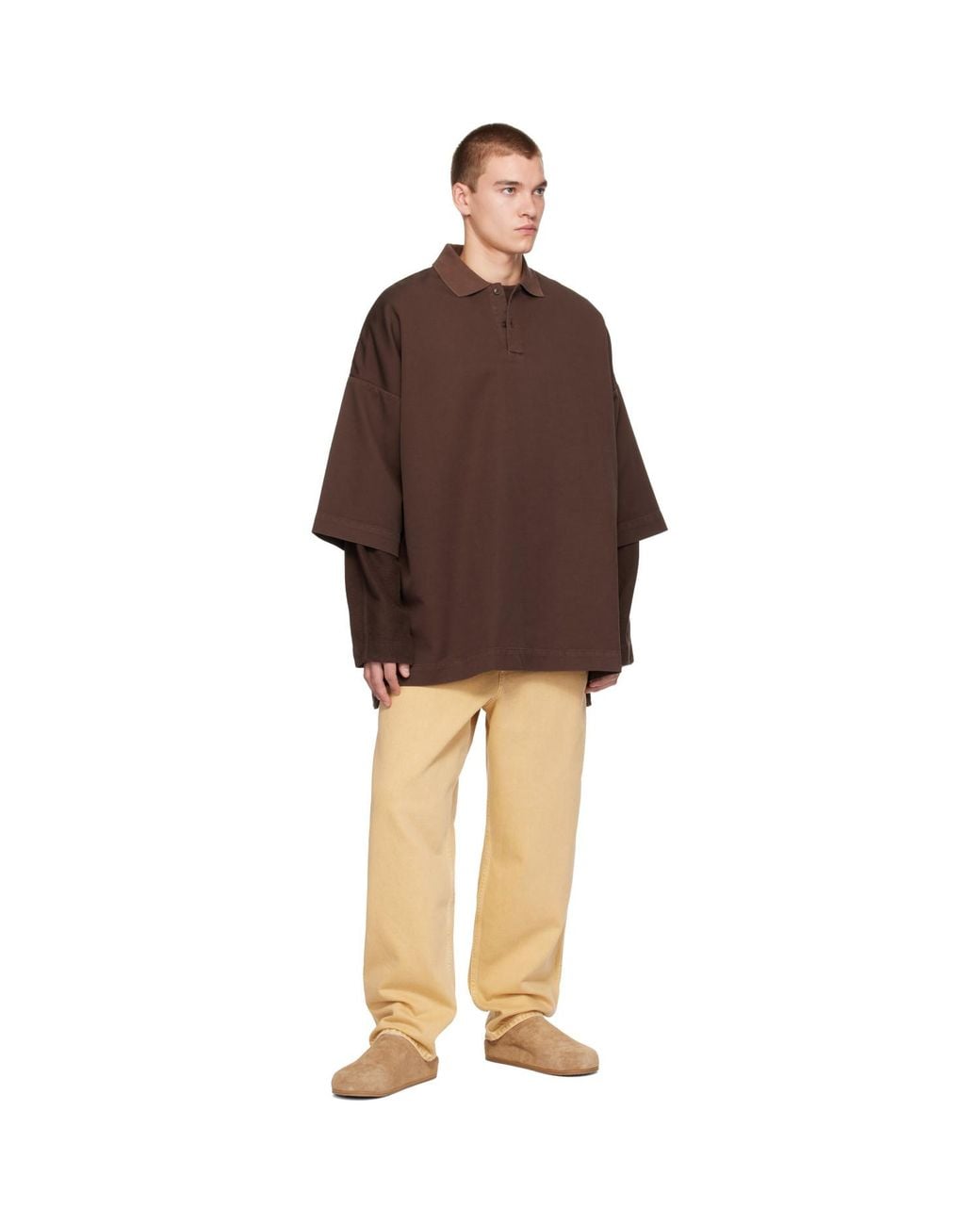 Casey Casey Brown Wiggle Equerre Polo for men