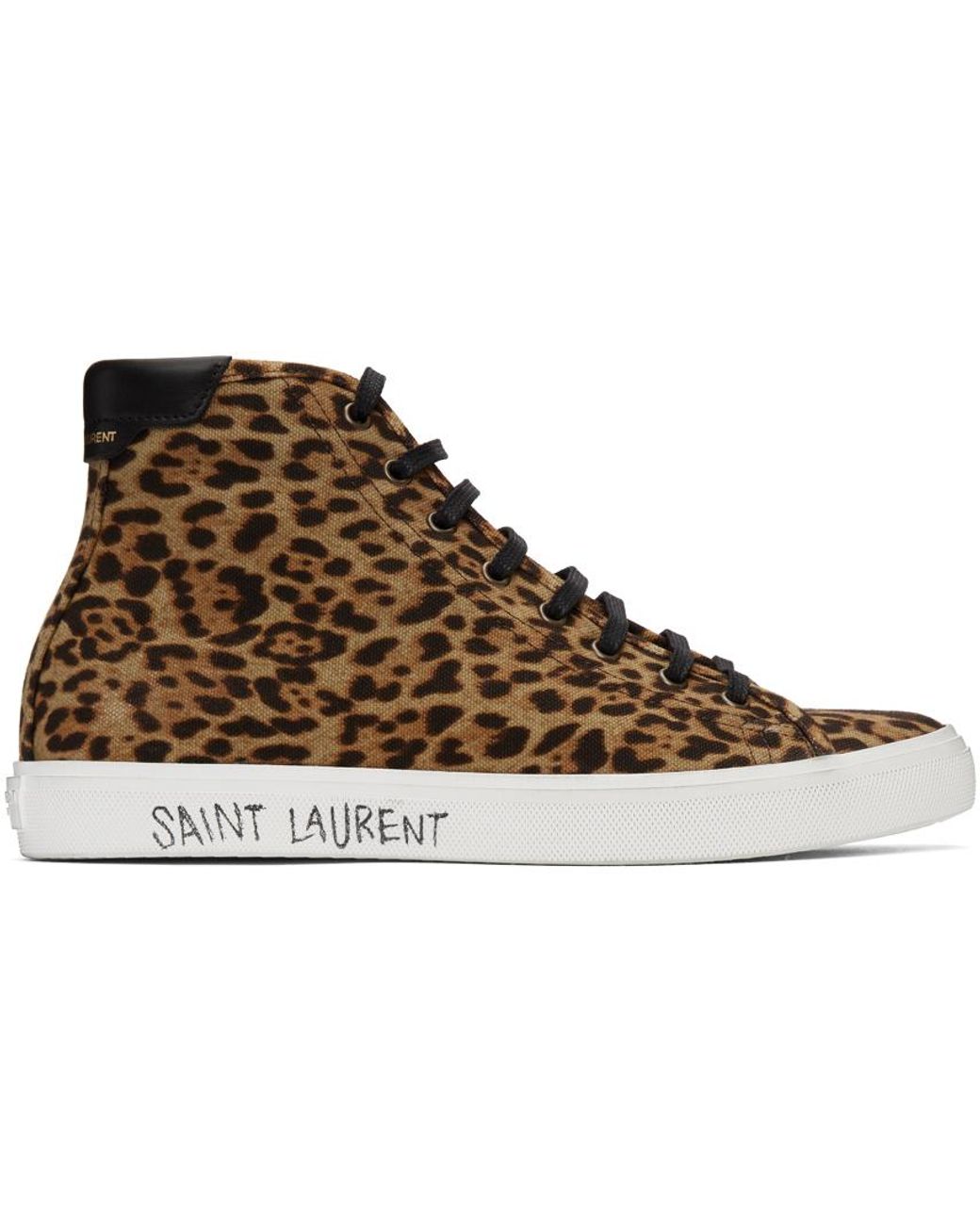 速くおよび自由な High Top Print Leopard Sneakers N A Laurent スニーカー Saint スニーカー レオパード スニーカー