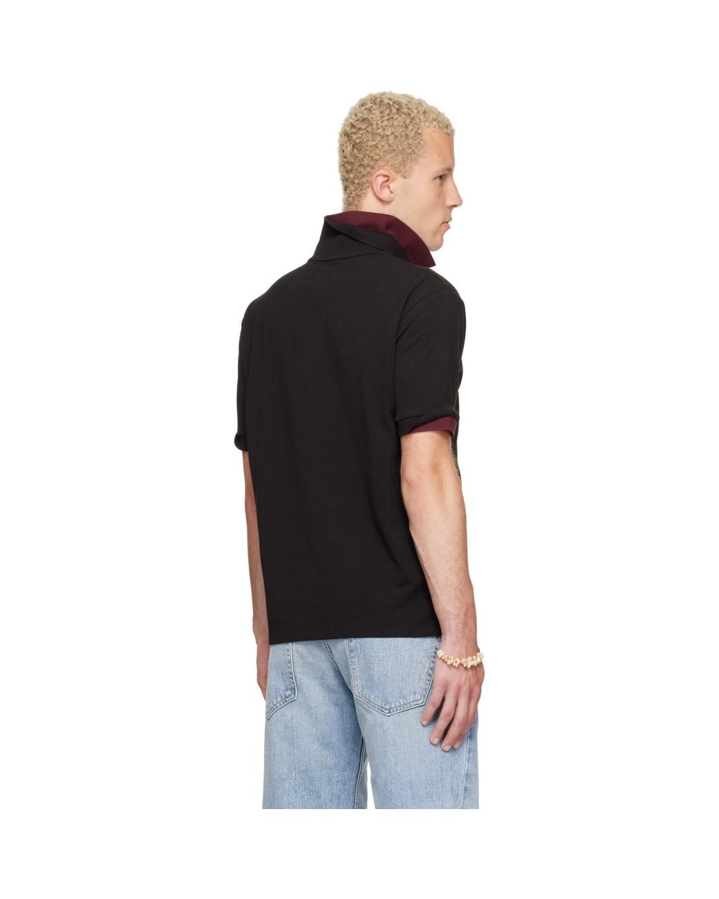 Raimundo Langlois Black Layered Polo for men