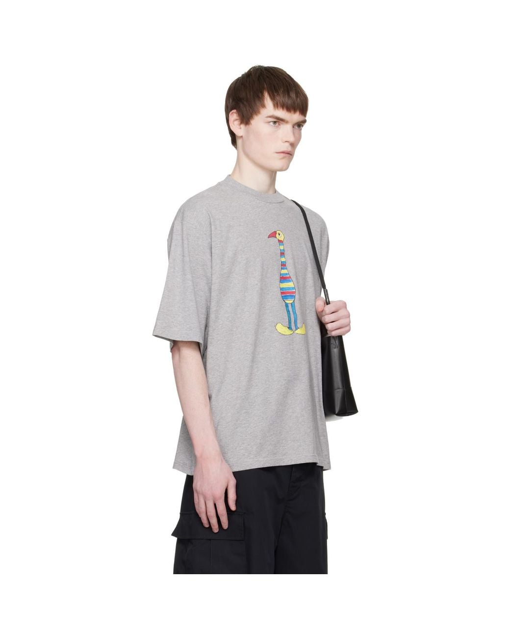 Marni Gray Cotton Animal Alphabet I Print' T-Shirt for men