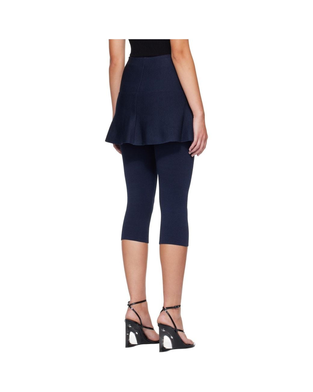 Alaïa Blue Alaïa Compact Knit Skirt leggings