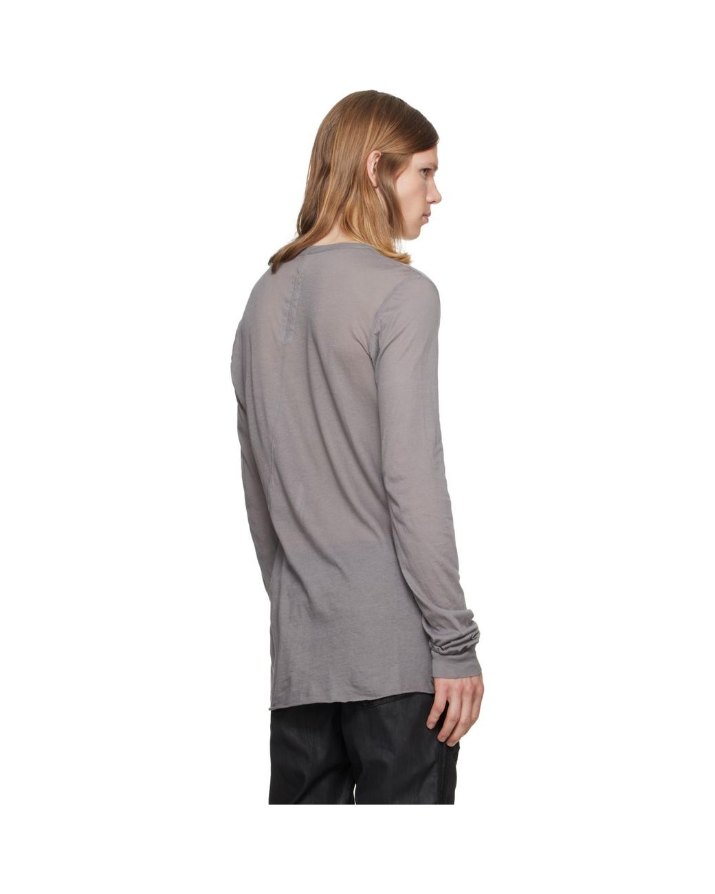 Rick Owens Gray Tower Basic Ls T-Shirt for men