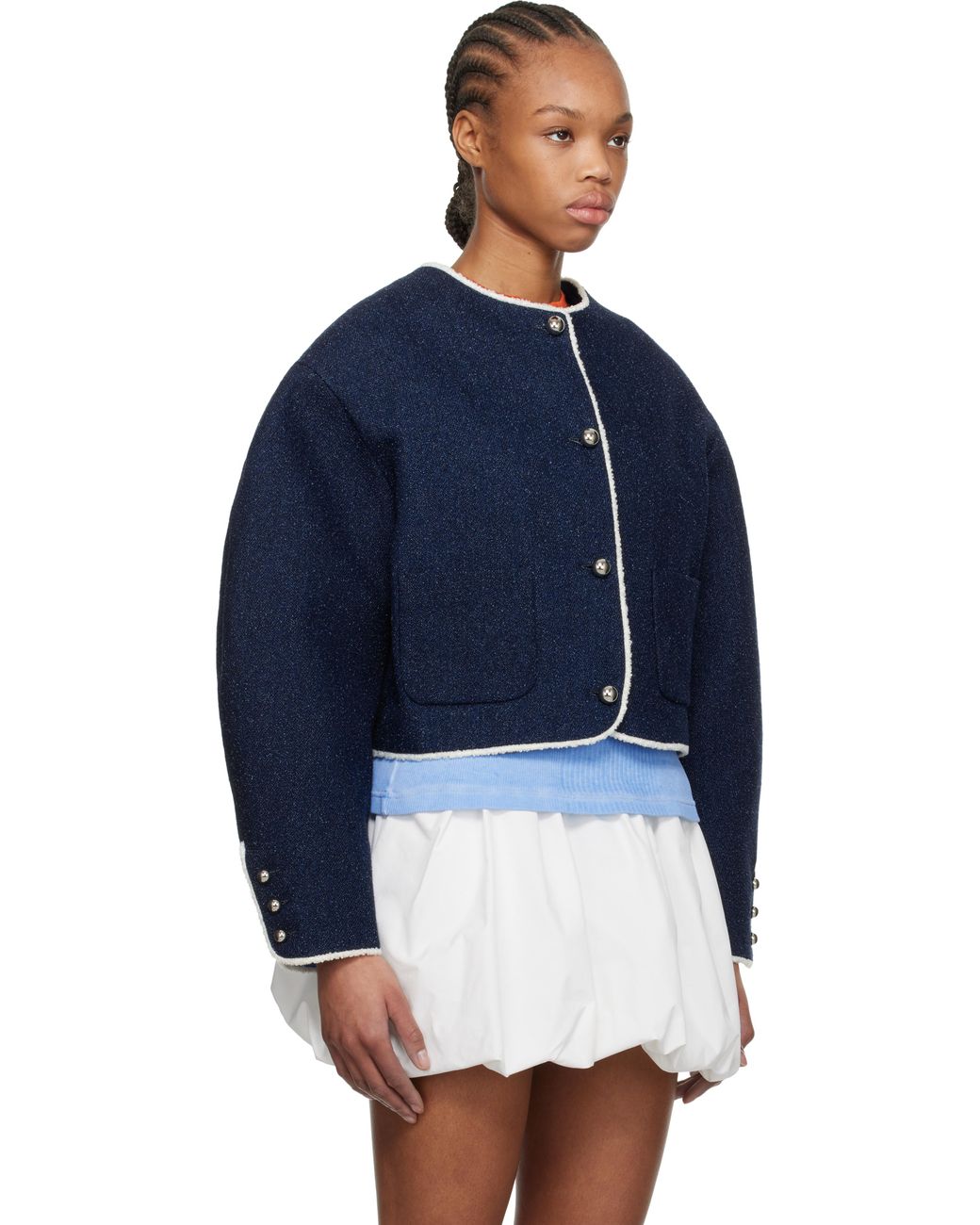 MSGM Blue Patch Pocket Denim Jacket