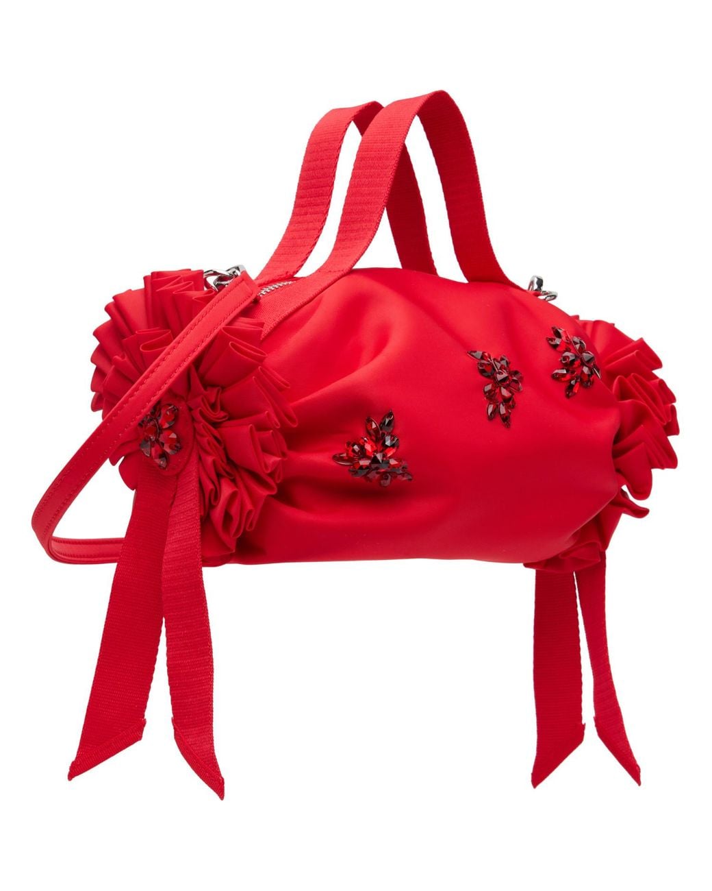 Simone Rocha Red Turbo Mini Double Ribbon Rosette Bag