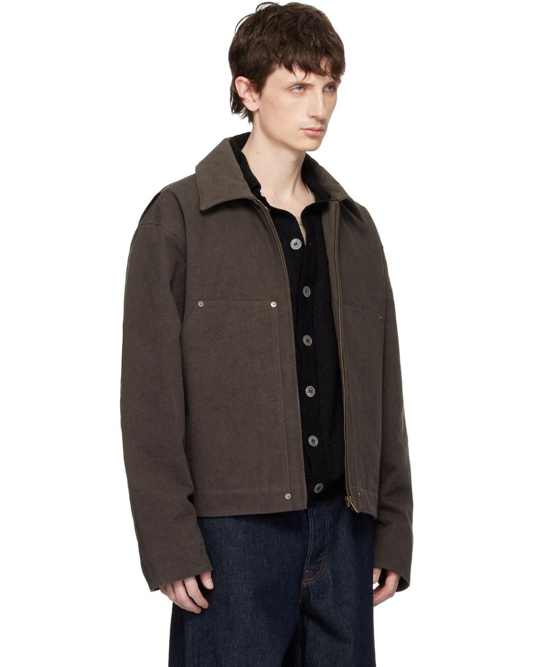 Seventh Black Worker Jacket for men