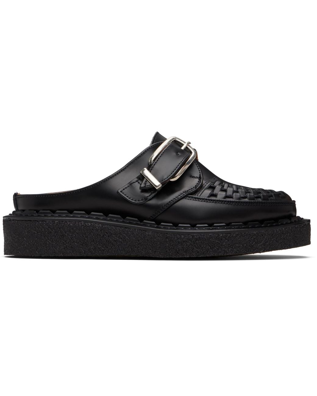 George Cox Black Alaska Mule Loafers