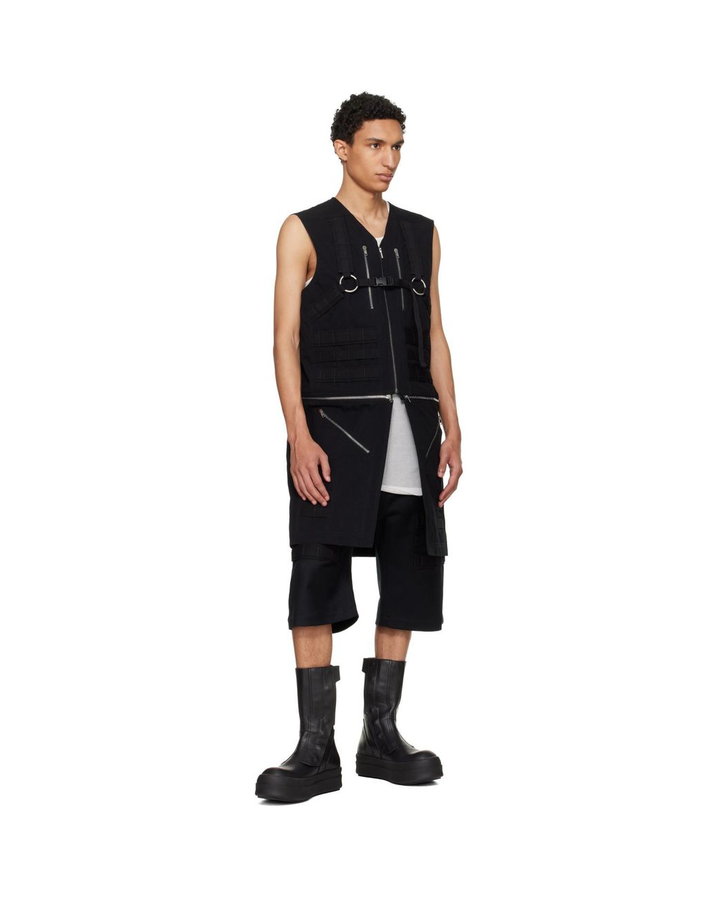 Rick Owens Black Temple Blixa Utility Vest for men