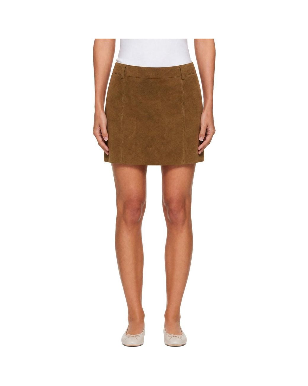 DUNST Brown Alter-Suede Miniskirt
