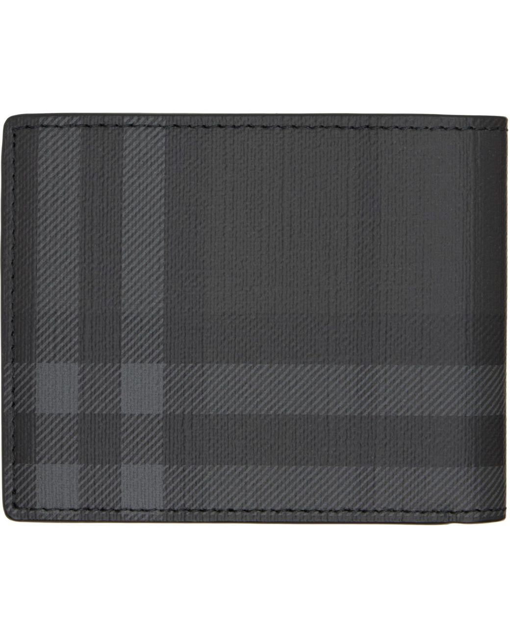 Burberry Black City Check Slim Bifold Wallet for men