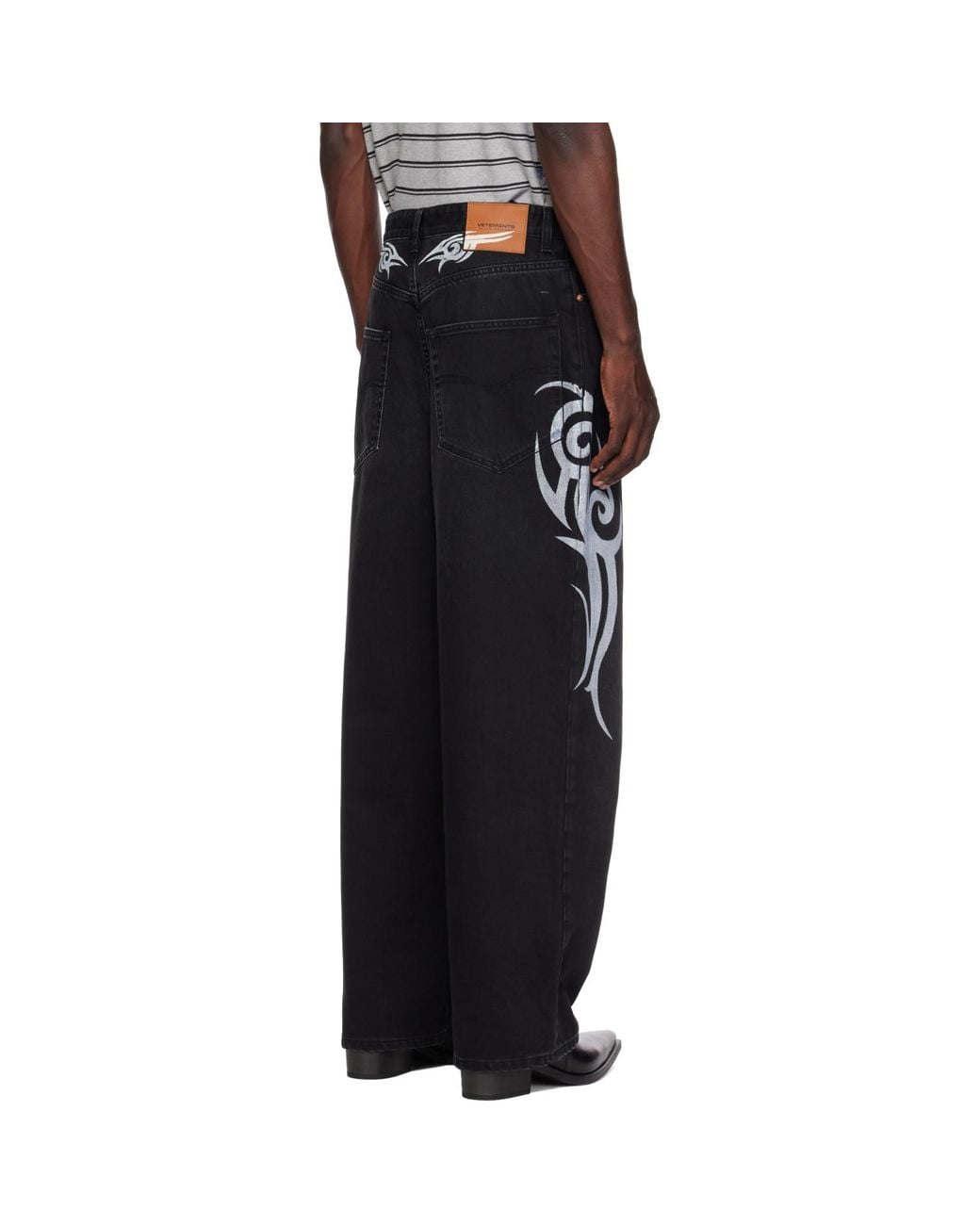 Vetements Black Graffiti Baggy Jeans for men