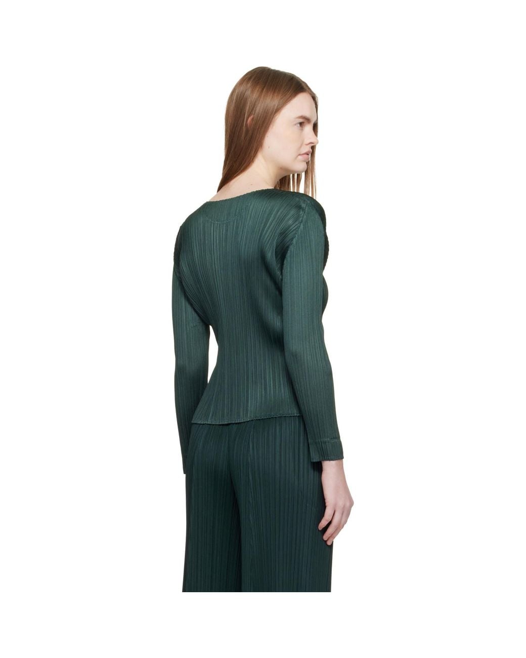 Pleats Please Issey Miyake Green Monthly Colors December Blouse