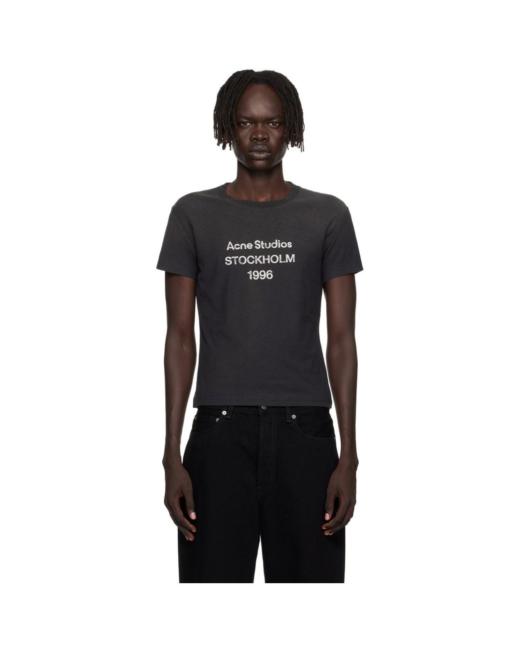 Acne Black Logo T-Shirt for men