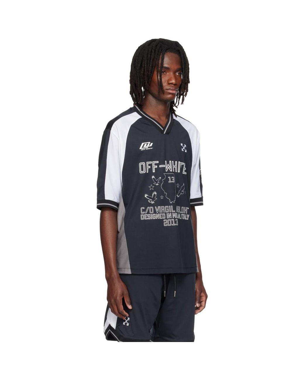 Off-White c/o Virgil Abloh Blue Eagle Team Soccer T-Shirt for men