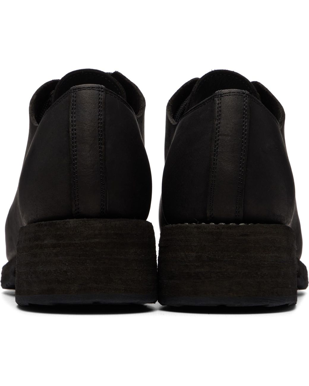 Guidi Black 2091 Leather Rhino Toe Derbys for men