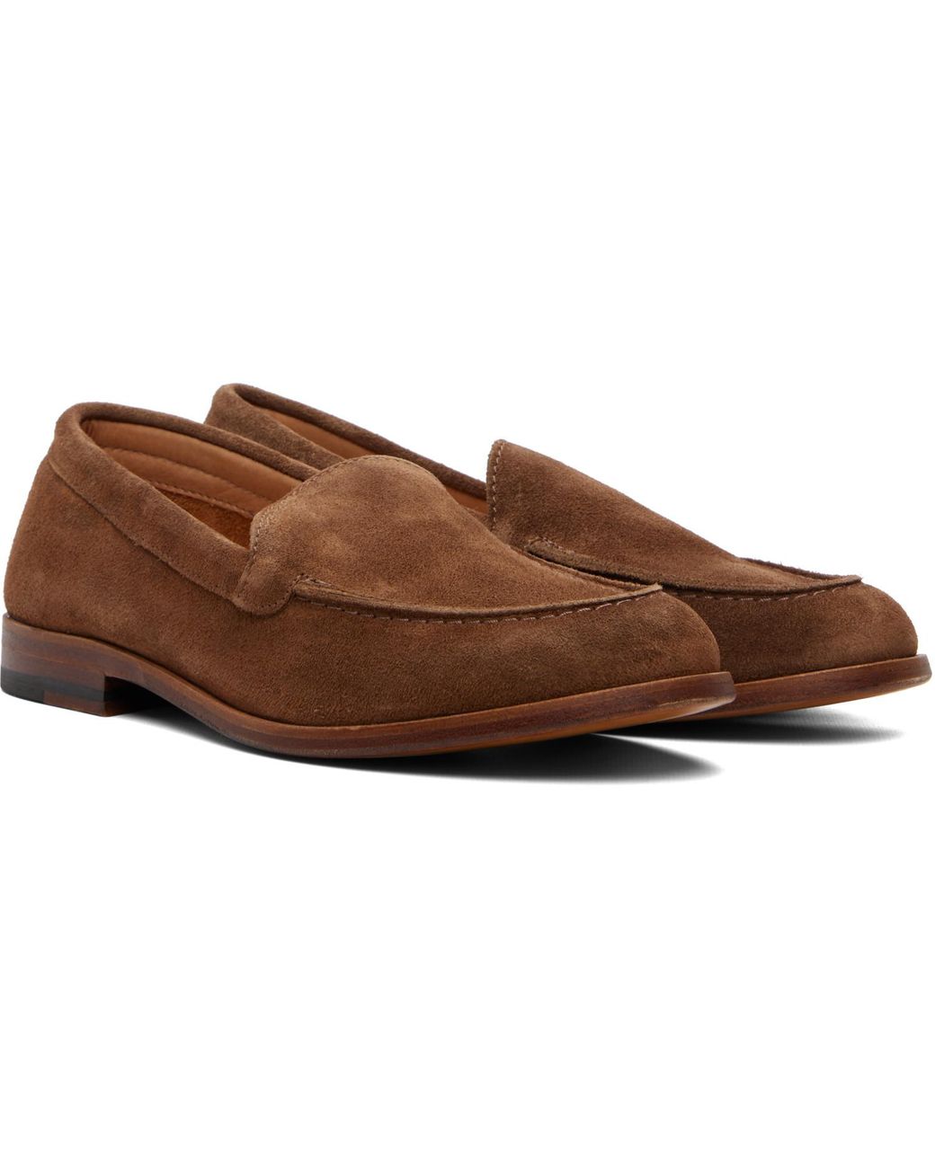 Drake's Brown Suede Henri Summer Loafers for men