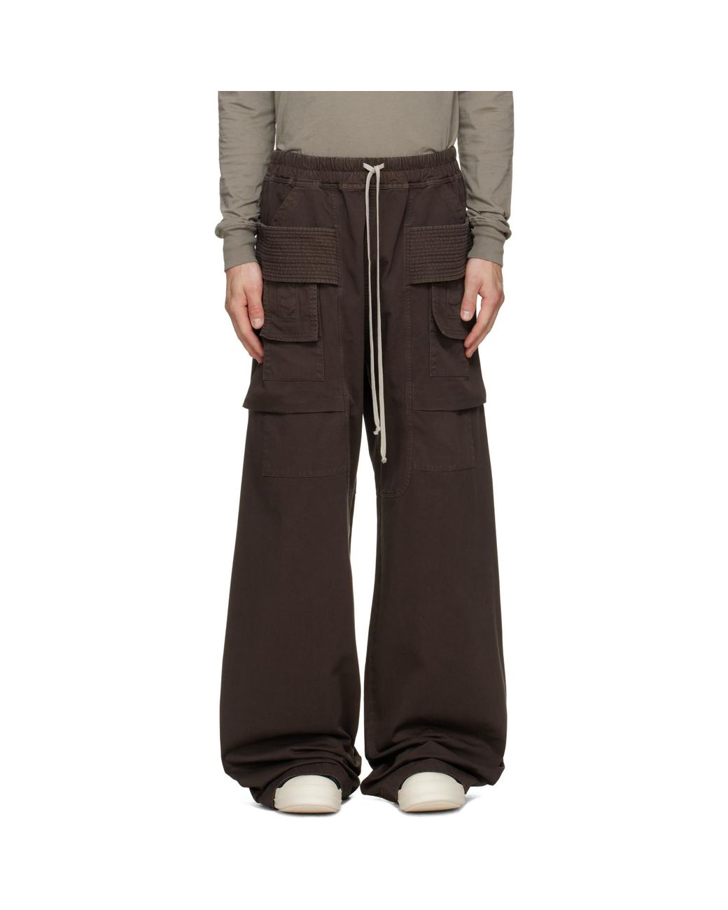 Rick Owens Brown Tower Creatch Wide Cargo Pants for men