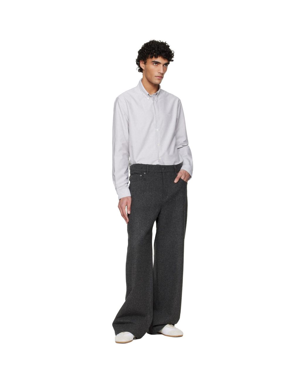 A.P.C. White Khaki Greg Shirt for men