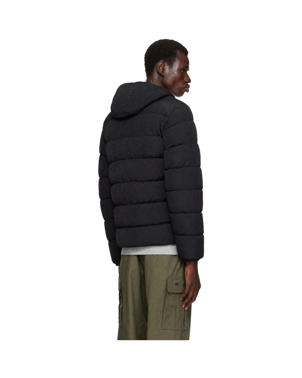 C P Company Black Chrome-R Goggle Down Jacket for men