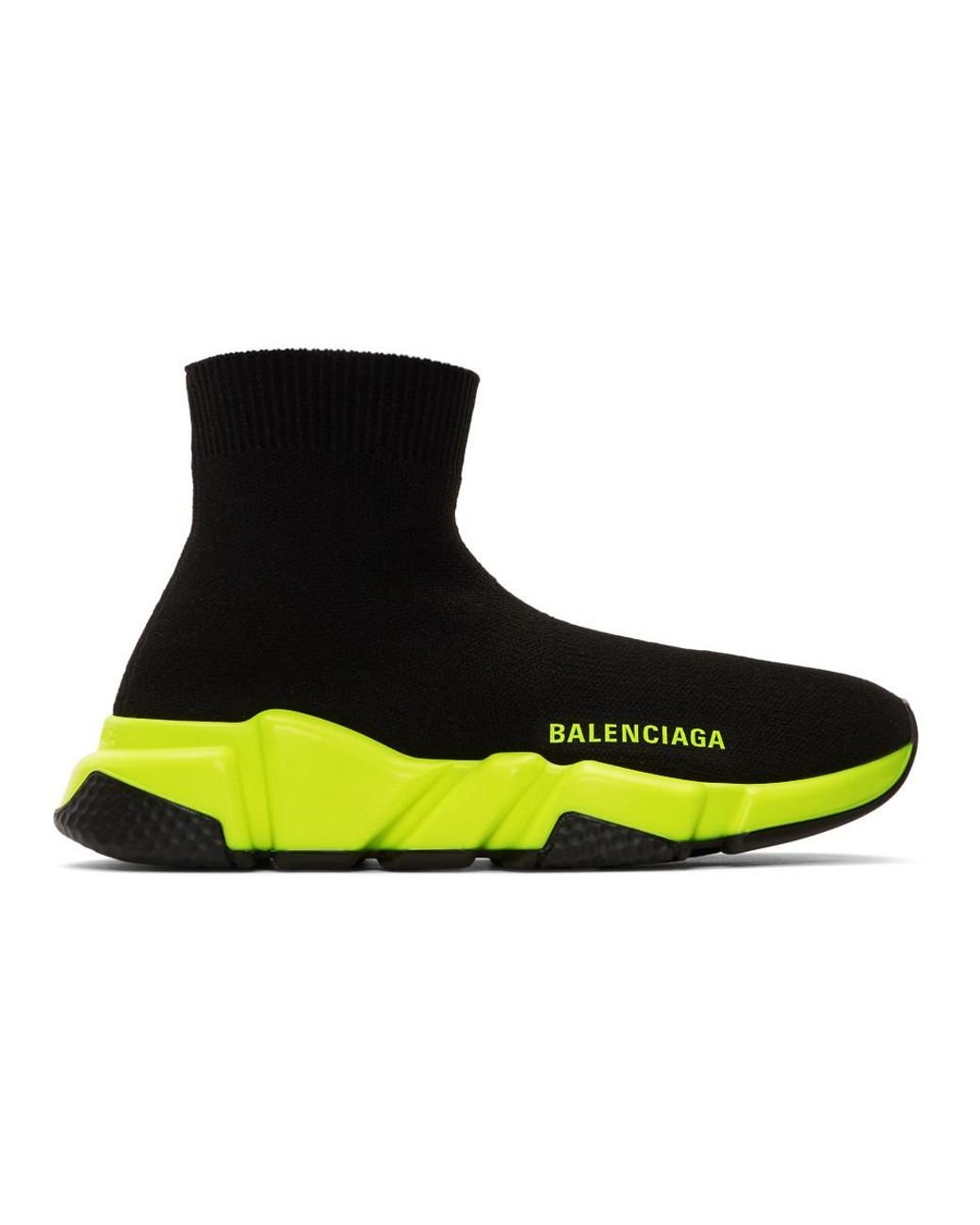 Balenciaga Black And Yellow Speed Sneakers | Lyst UK