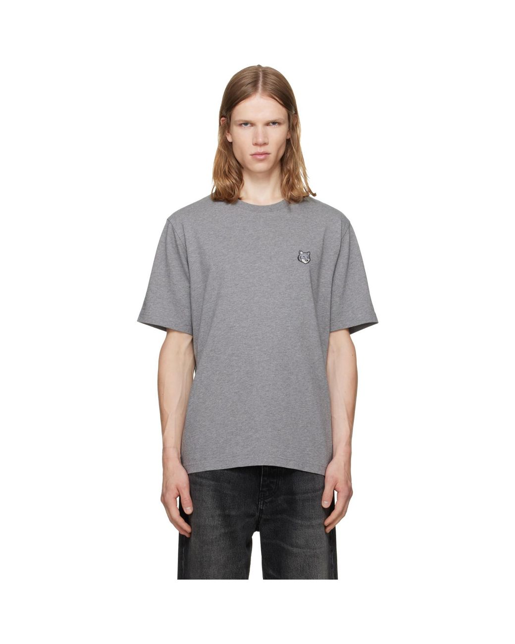 Maison Kitsuné Gray Fox Head Comfort T-Shirt for men