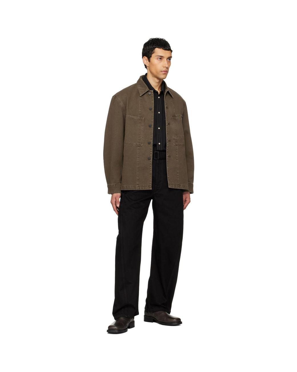 Lemaire Black Twisted Belted Jeans for men