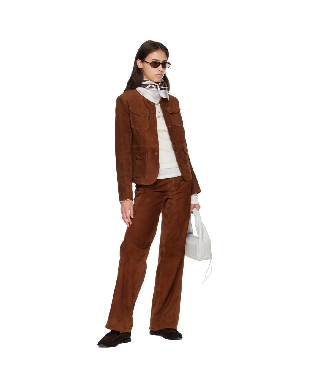 Rag & Bone White Off- & Pop Geo Silk Scarf