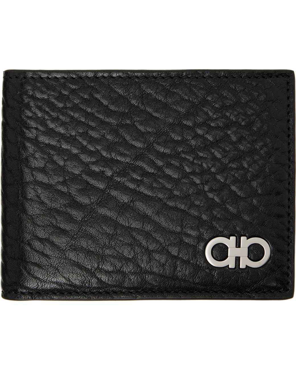 Ferragamo Black Gancini Wallet for men