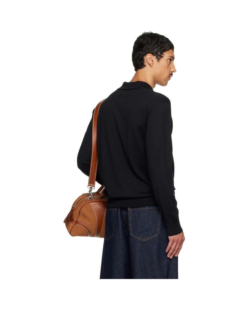 Dries Van Noten Black Wool Polo for men