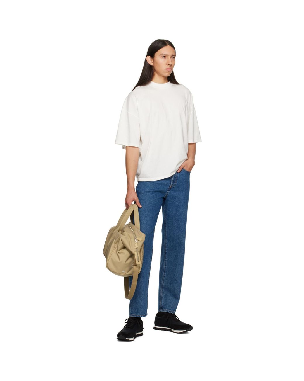 The Row Metallic Beige Logan Duffle Bag for men