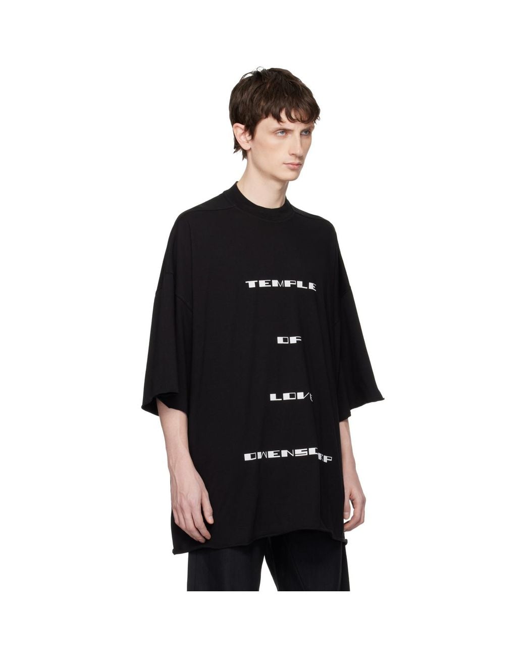 Rick Owens Black Temple Tommy T-Shirt for men