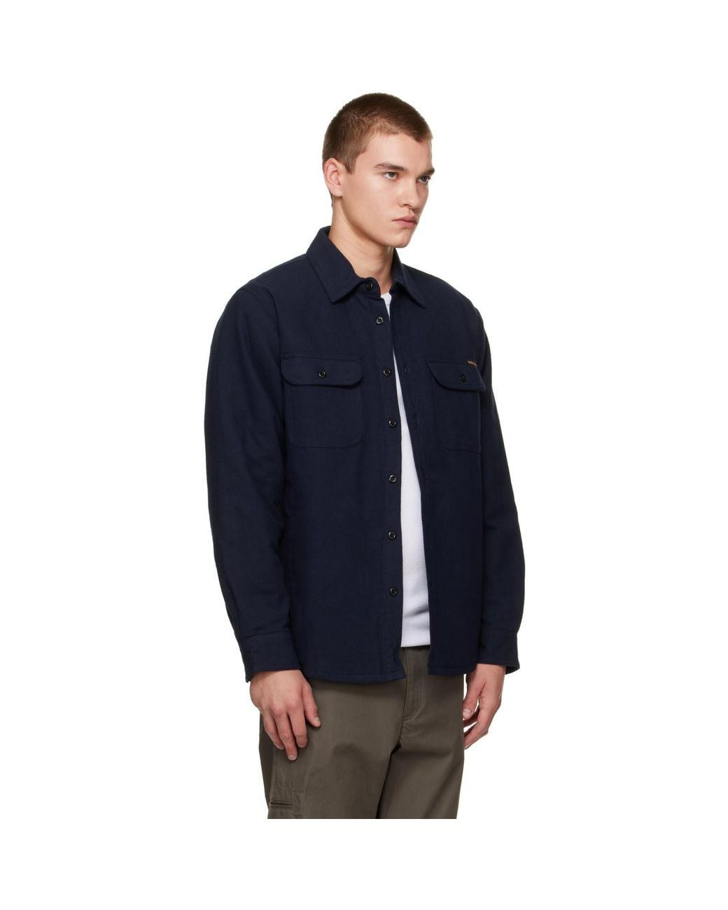 Nudie Jeans Blue Glenn Padded Shirt for men