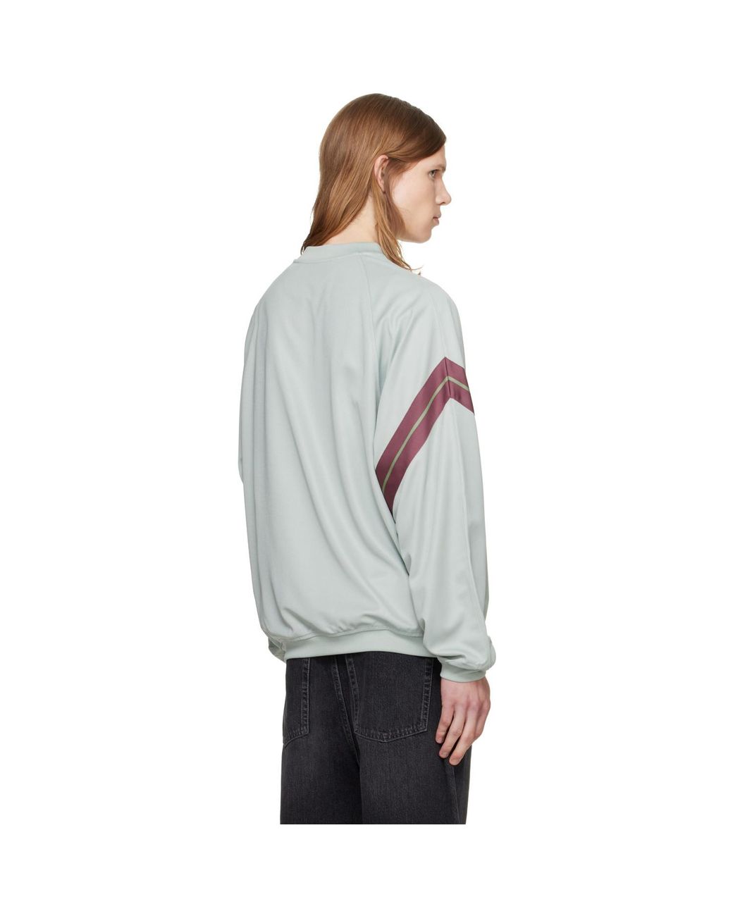 Palm Angels Gray Urban Logo Track Crewneck Sweatshirt for men