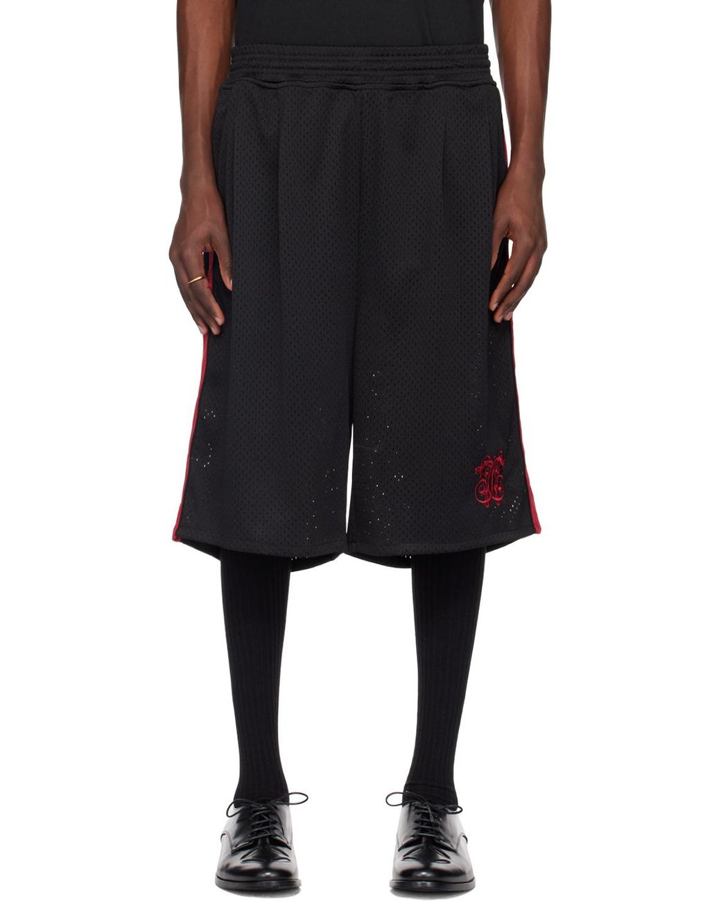 Willy Chavarria Pleated Shorts in Black for Men | Lyst
