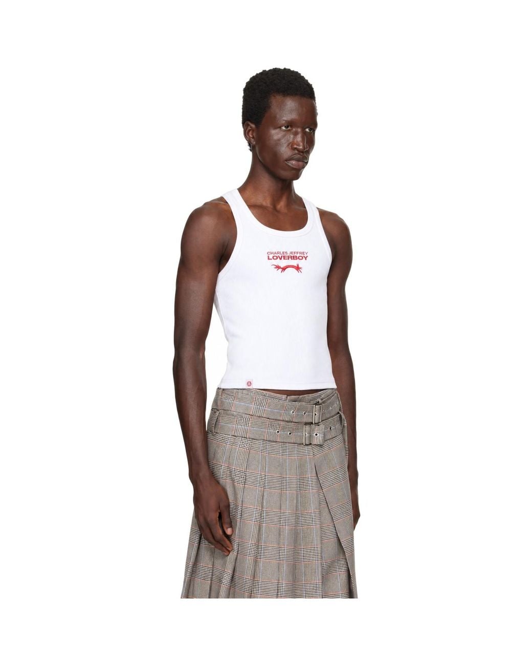 Charles Jeffrey Brown Logo Tank Top for men