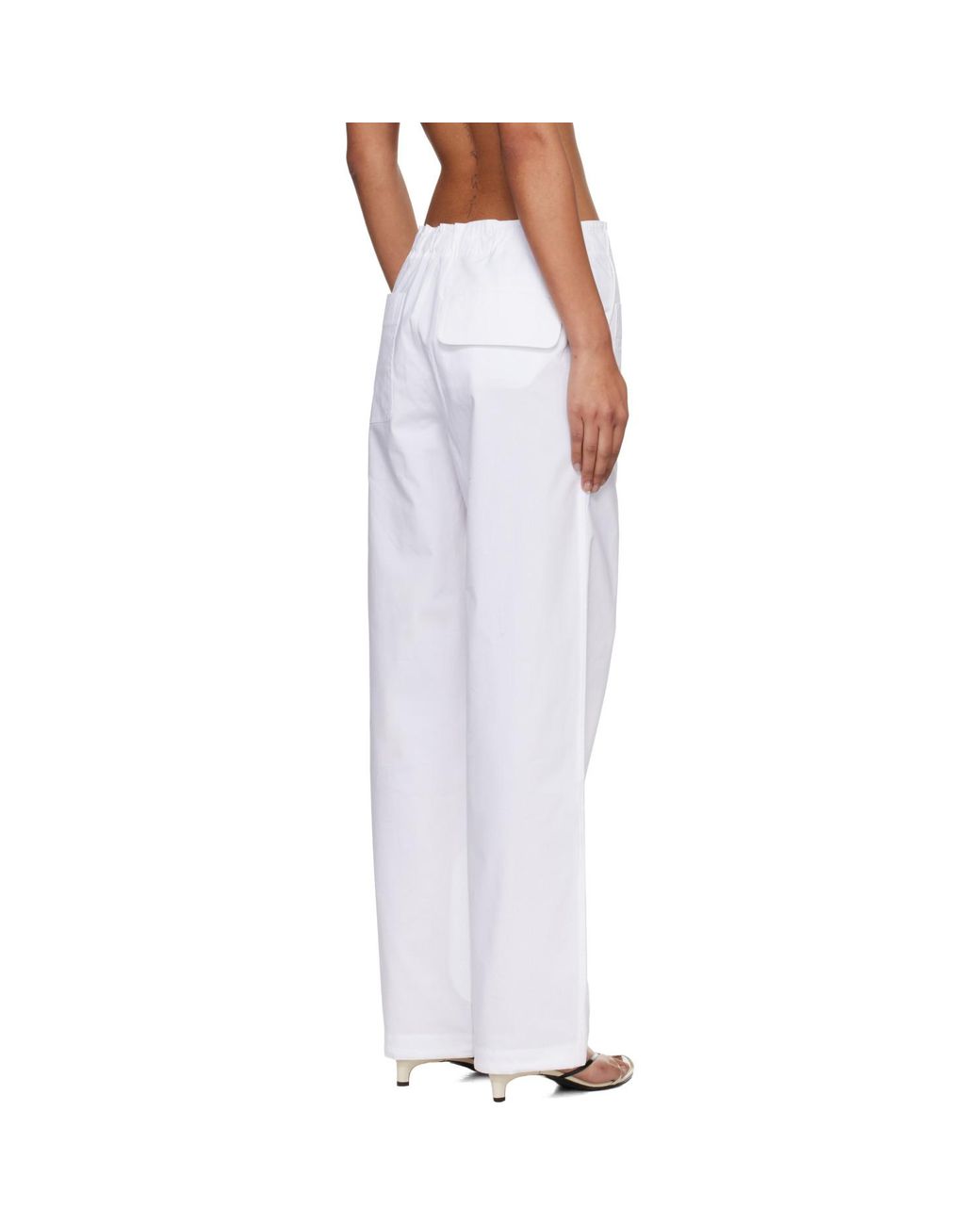 Victoria Beckham White Cargo Trousers