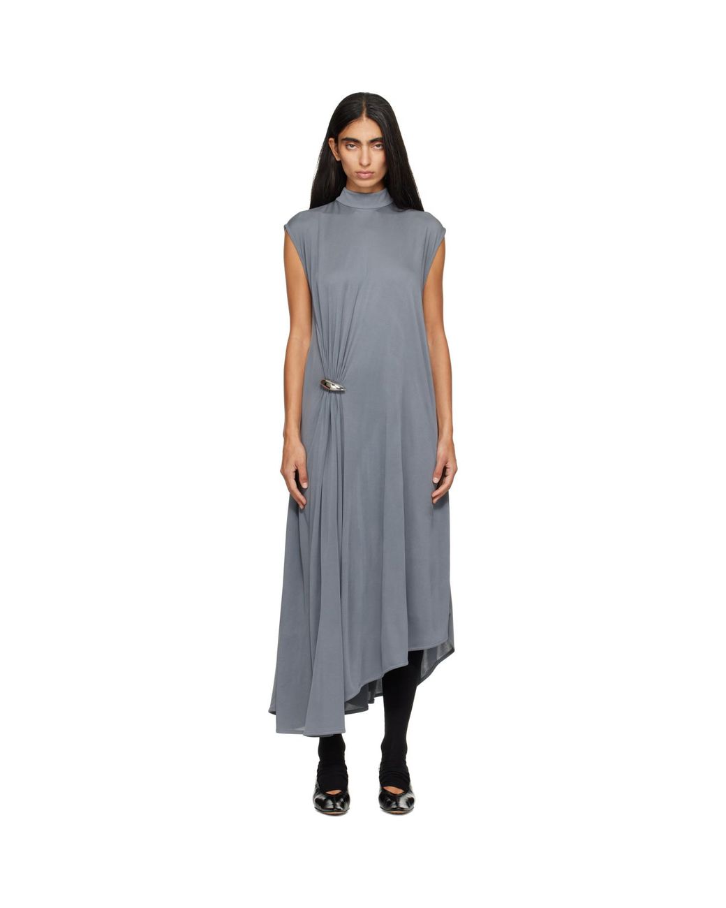 Bottega Veneta Blue Crepe Viscose Jersey Maxi Dress