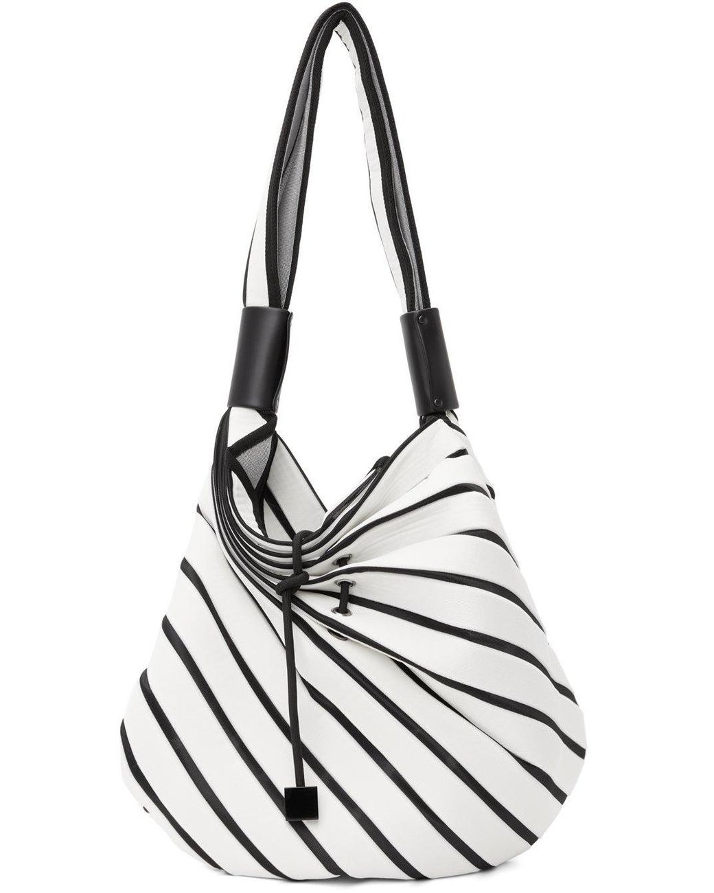 Issey Miyake Linear Knit Bag in White | Lyst
