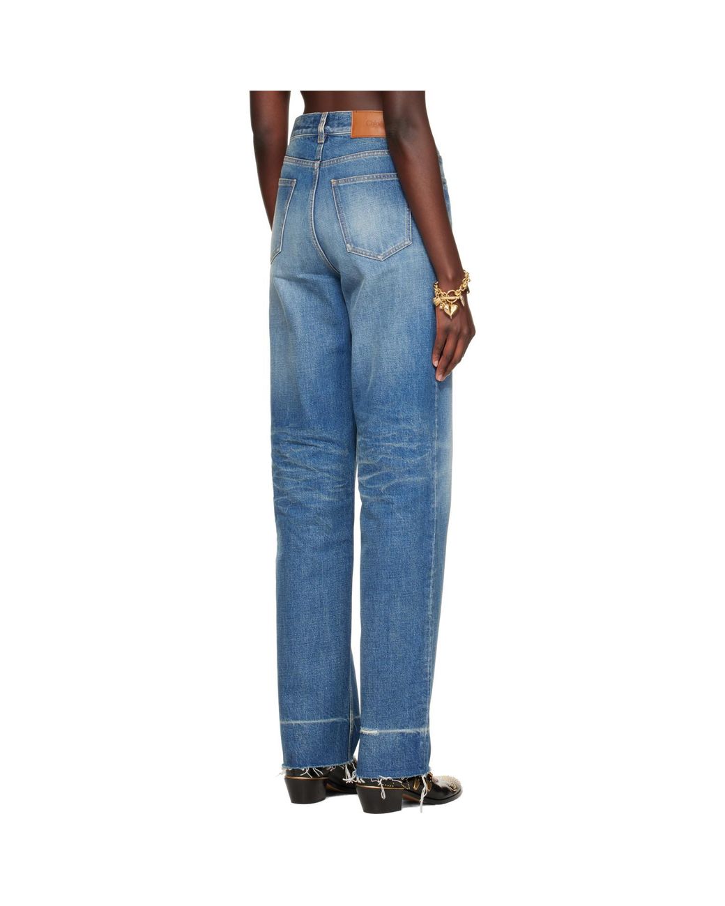 Chloé Blue Distressed Cuff Jeans