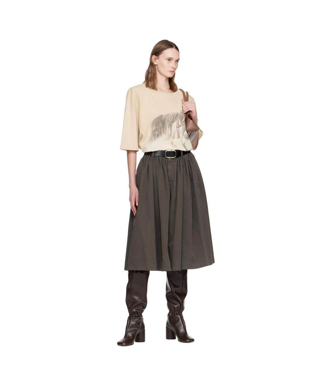 MM6 by Maison Margiela Gray Overdyed Cotton Gabardine Shorts