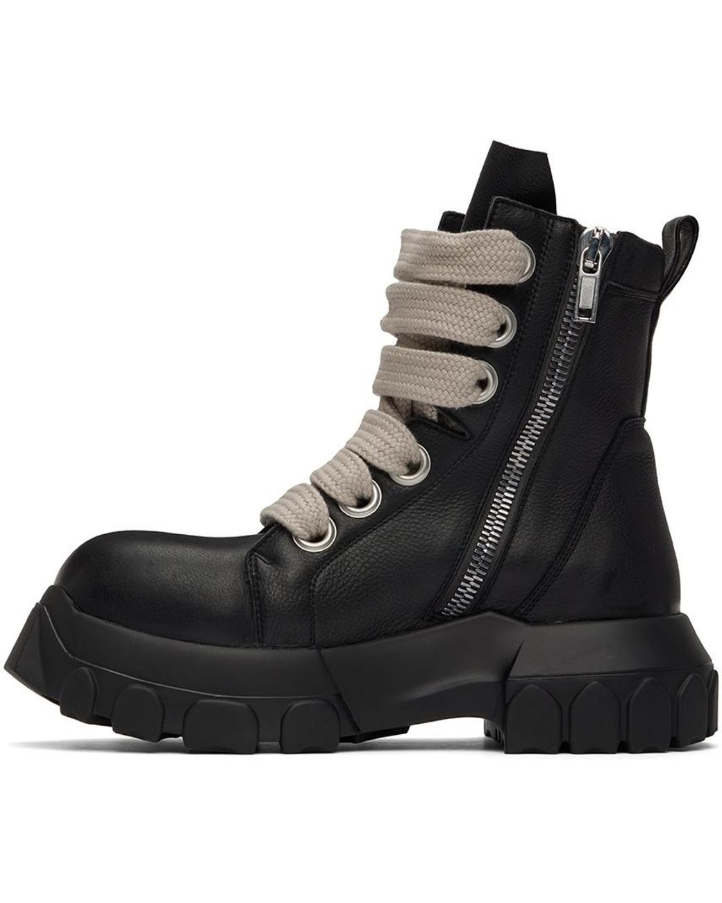 Rick Owens Jumbo Lace Bozo Tractor Boots in Black for Men | Lyst