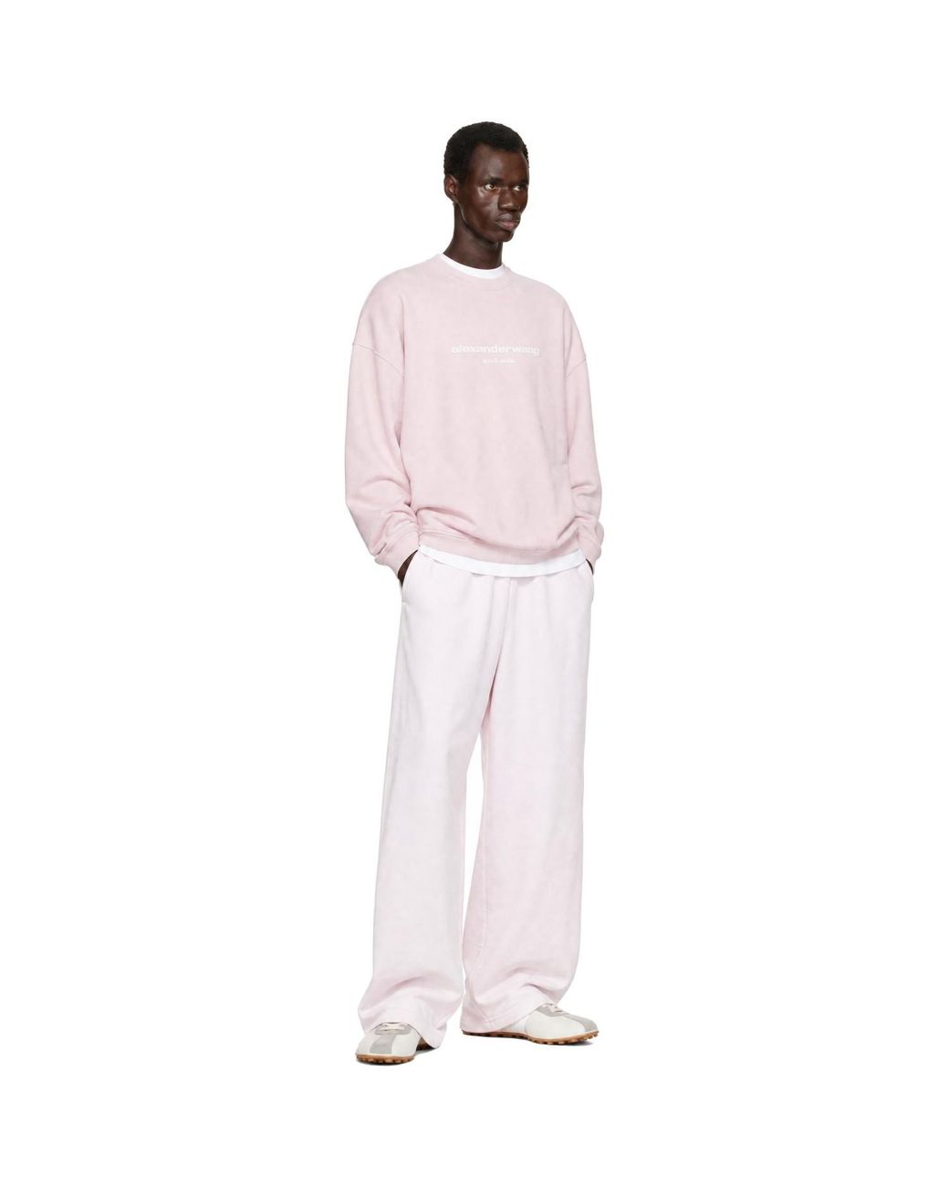 Alexander Wang Pink Oversized Logo Print Sweatshirt for men