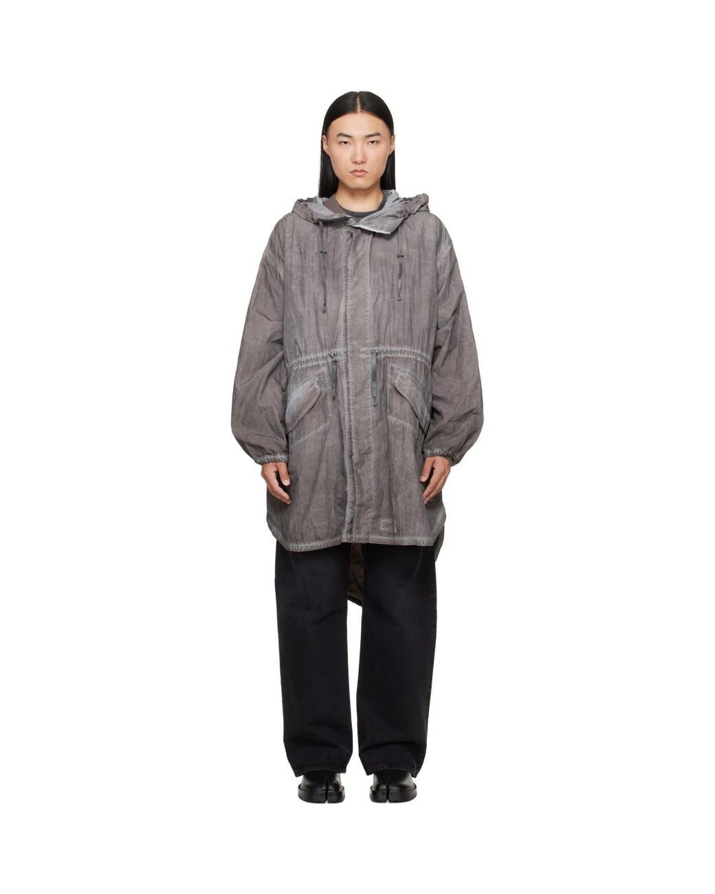 Maison Margiela Gray Hooded Parka for men