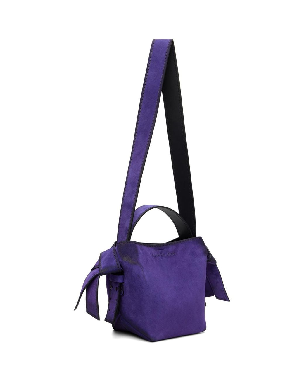 Acne Purple Musubi Mini Suede Crossbody Bag